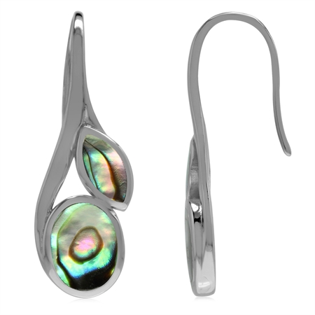 Abalone/Paua Shell White Gold Plated 925 Sterling Silver Casual