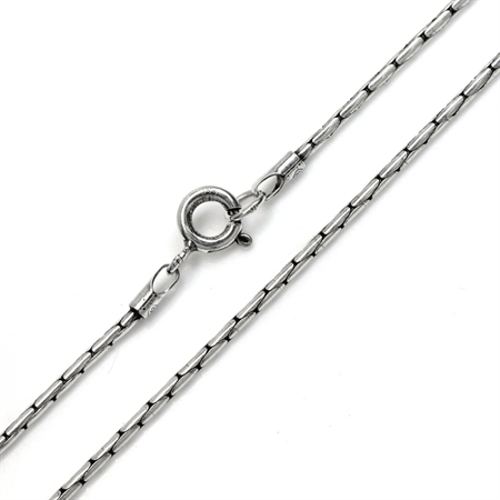 Oxidized 1.5MM 925 Sterling Silver Round Cable Chain Necklace 22 Inch