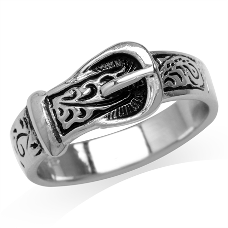 925 Sterling Silver BELT BUCKLE Ring
