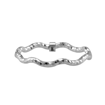 925 Sterling Silver 3MM Diamond Cut Wiggle Wave Minimalist Band Skinny Wire Handmade Stackable Ring