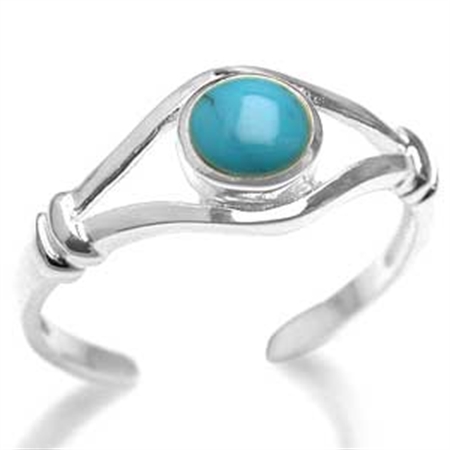 Turquoise Sterling Silver
 Toe Ring