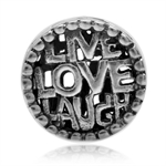 925 Sterling Silver LIVE LOVE LAUG...