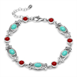 Created Turquoise&Coral 925 Sterli...