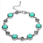 Created Green Turquoise 925 Sterli...