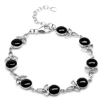 Created Onyx 925 Sterling Silver T...
