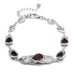 Natural Red Garnet Stone 925 Sterl...