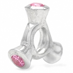 Pink CZ 925 Sterling Silver Spinni...