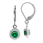 5MM Created Nano Green Emerald & W...