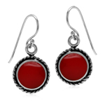 Created 10 mm Red Coral Inlay 925 ...