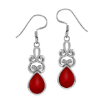 Red Coral 925 Sterling Silver Earr...