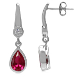 Pear Shape Synthetic Red Ruby & Wh...
