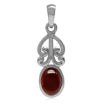 Cabochon Garnet White Gold Plated ...