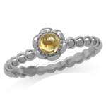 Cabochon Citrine White Gold Plated...