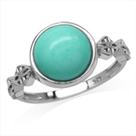 Created Green Turquoise White Gold...