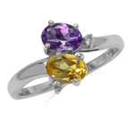 Genuine Amethyst and Citrine 925 S...