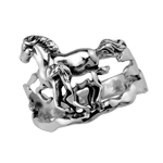 Double Horse 925 Sterling Silver w...