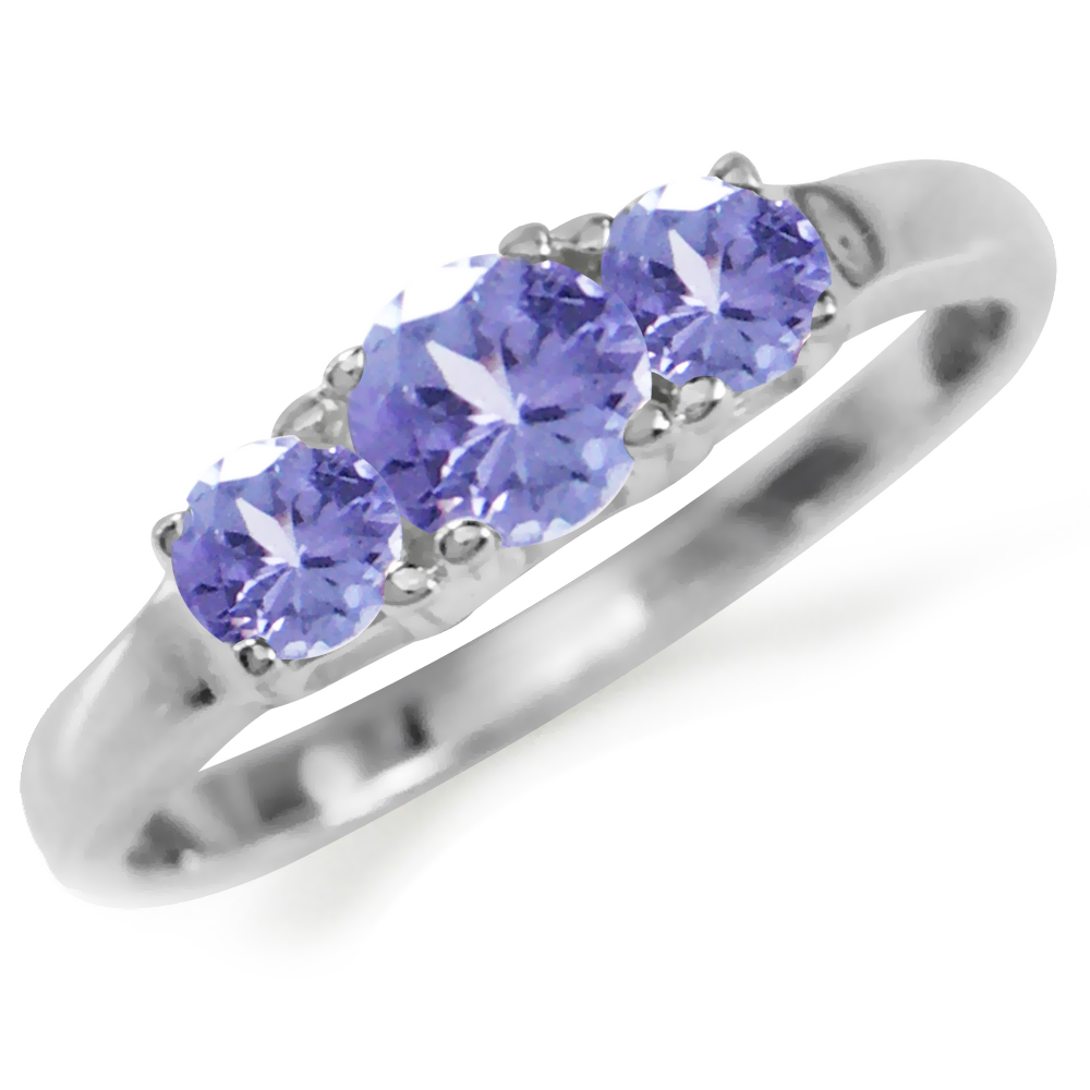 ... about 3-Stone Natural Tanzanite 925 Sterling Silver Ring SizeSz 6