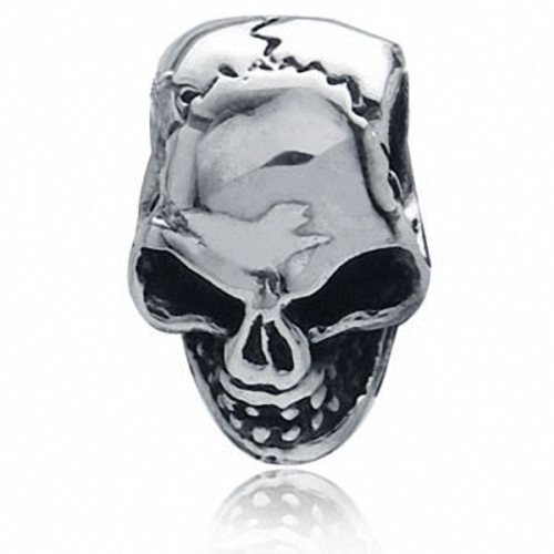 11MM 925 Sterling Silver SKULL Slide Pendant b43  