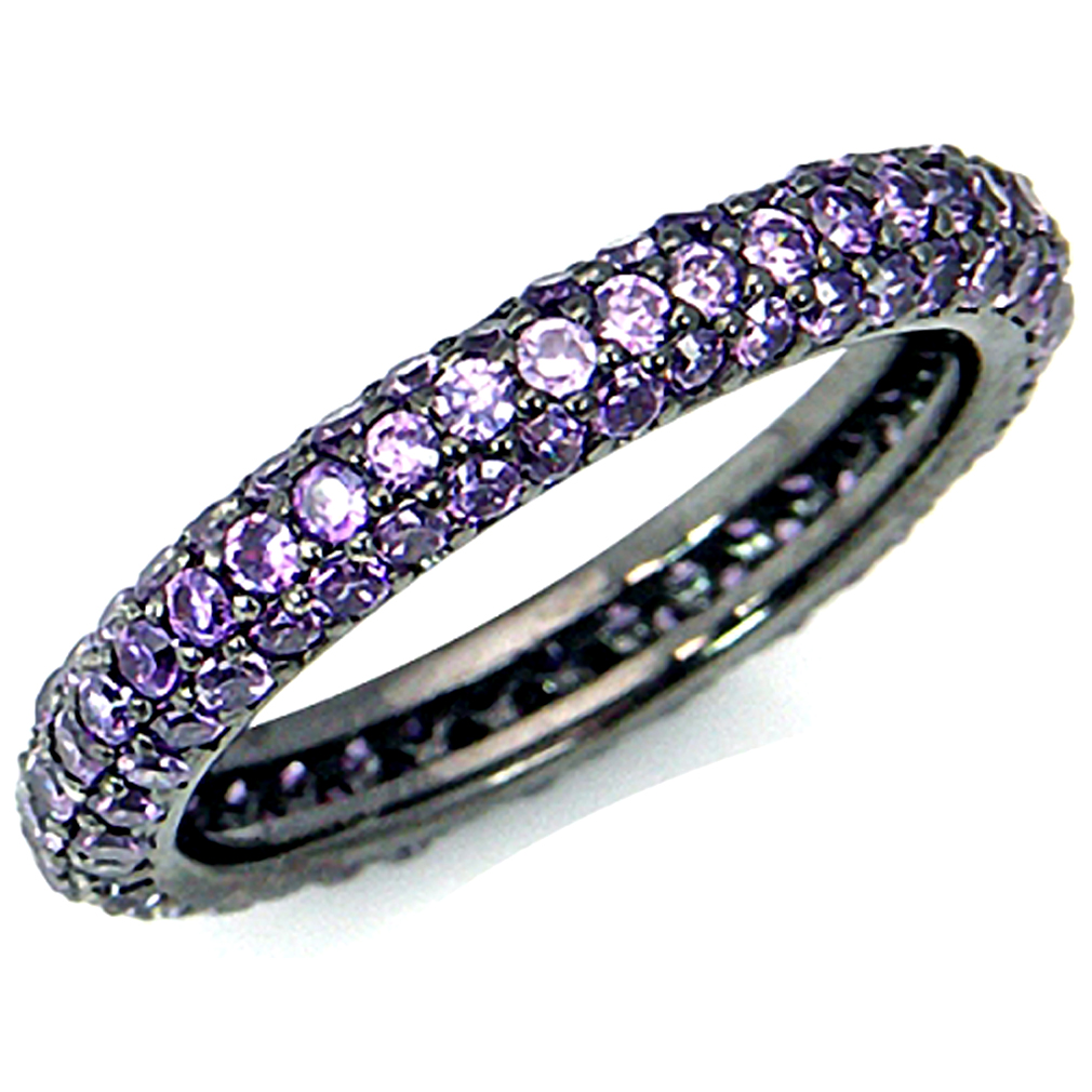 Glamorous CZ 925 Sterling Silver Eternity Band/Stack Ring  